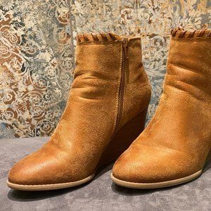 Faux Suede Wedge Bootie